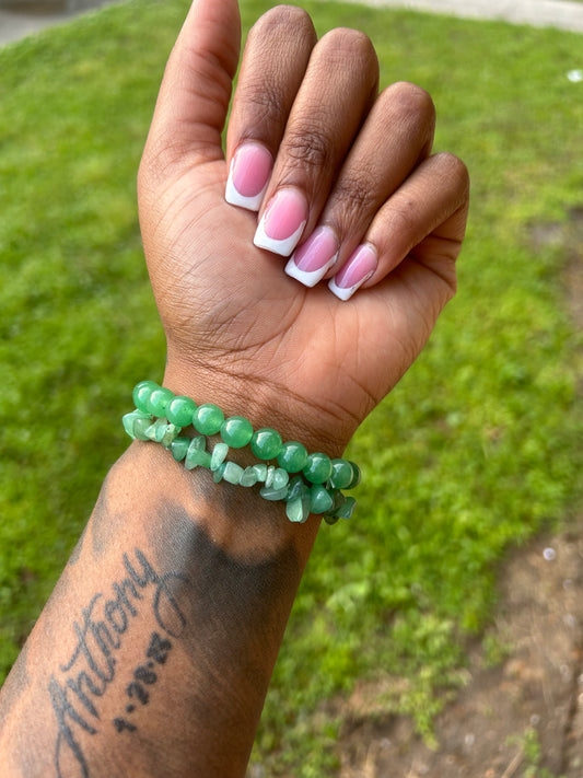 Green Aventurine Crystal Bracelet (Set)